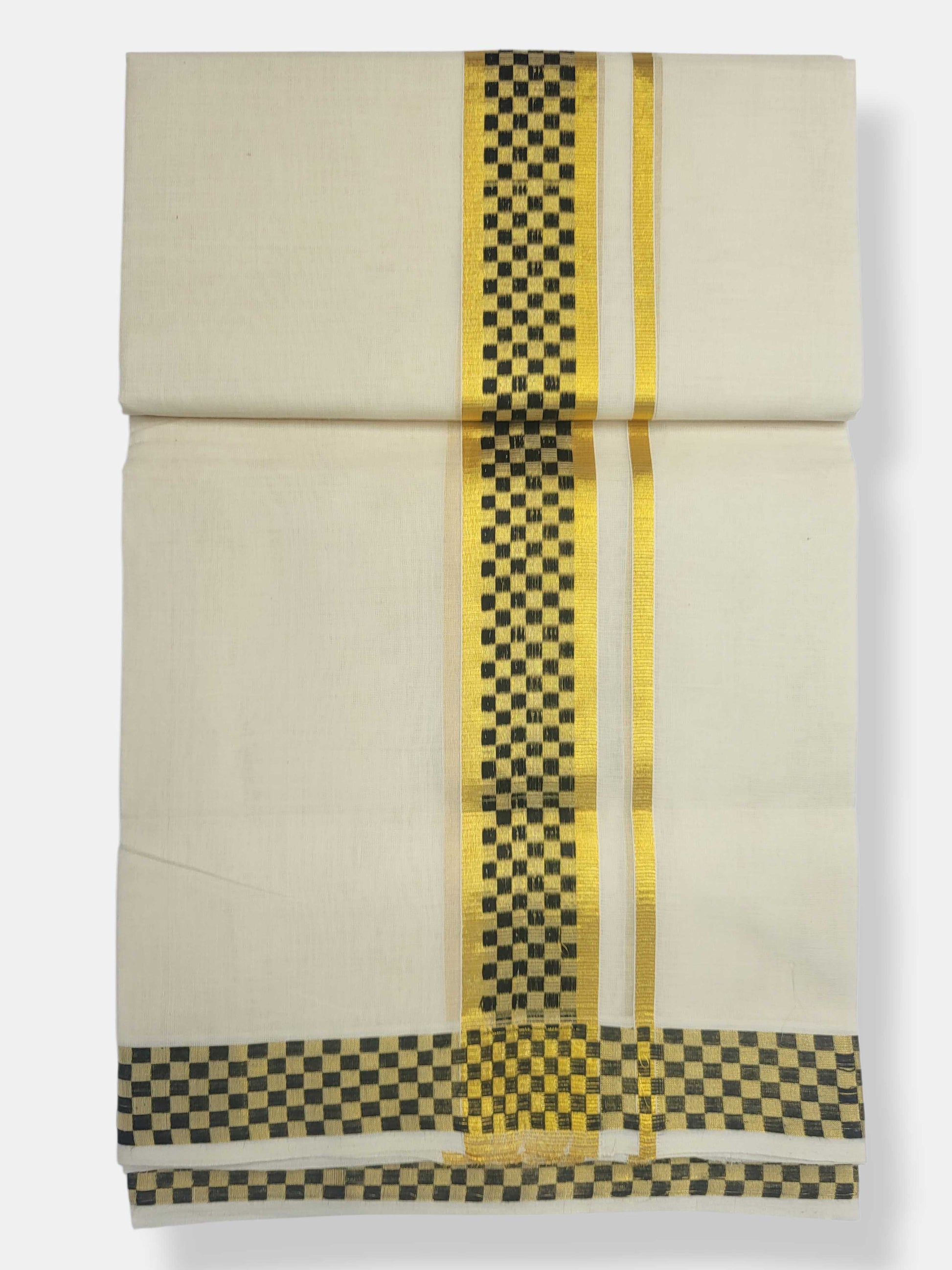 Original Balaramapuram Handloom Kasavu Mundu for Men