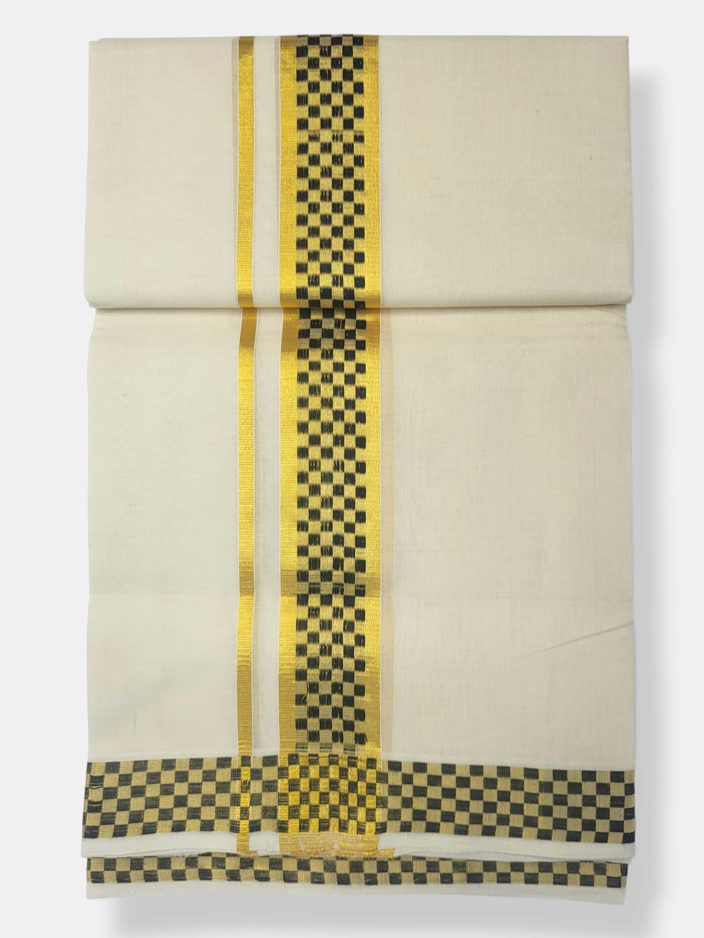 Original Balaramapuram Handloom Kasavu Mundu for Men