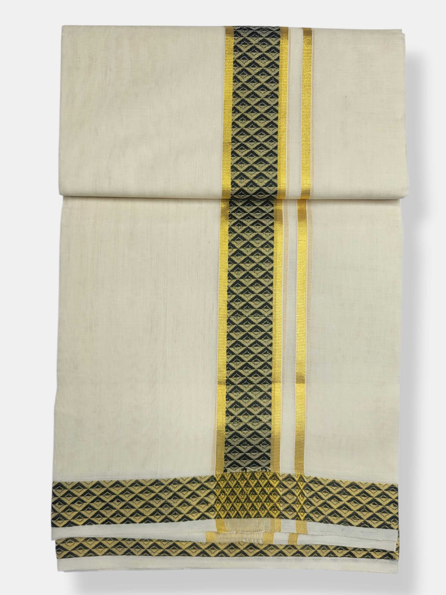 Original Balaramapuram Handloom Kasavu Mundu for Men