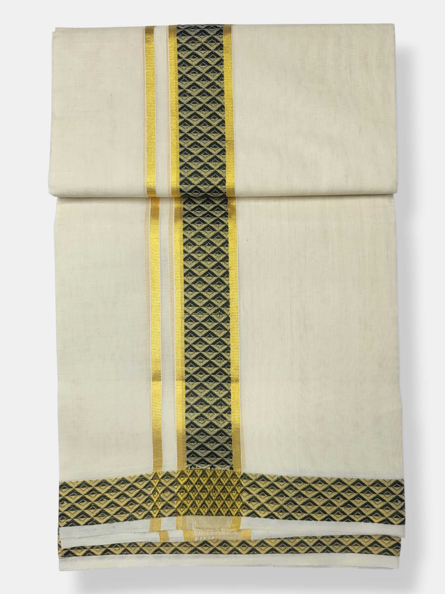 Original Balaramapuram Handloom Kasavu Mundu for Men