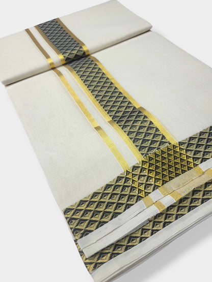 Original Balaramapuram Handloom Kasavu Mundu for Men