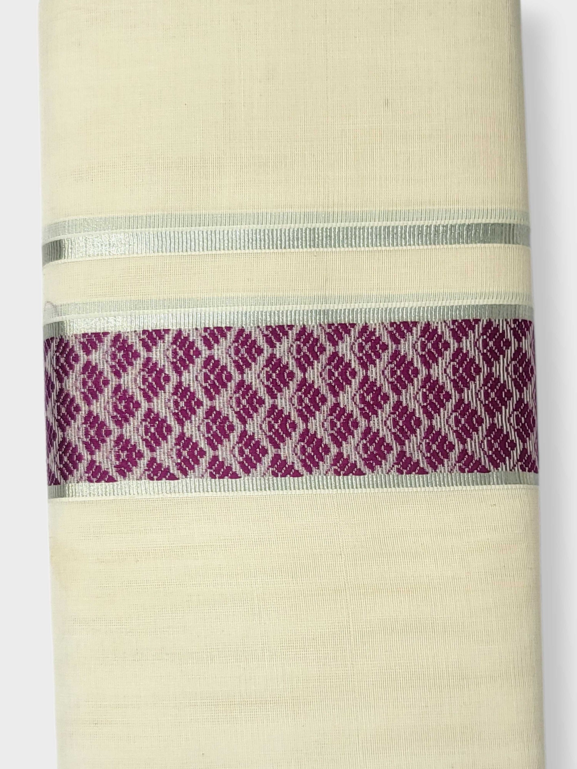 Original Balaramapuram Handloom Kasavu Mundu for Men