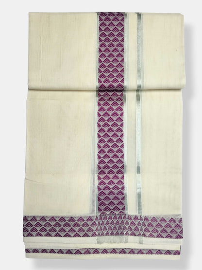 Original Balaramapuram Handloom Kasavu Mundu for Men