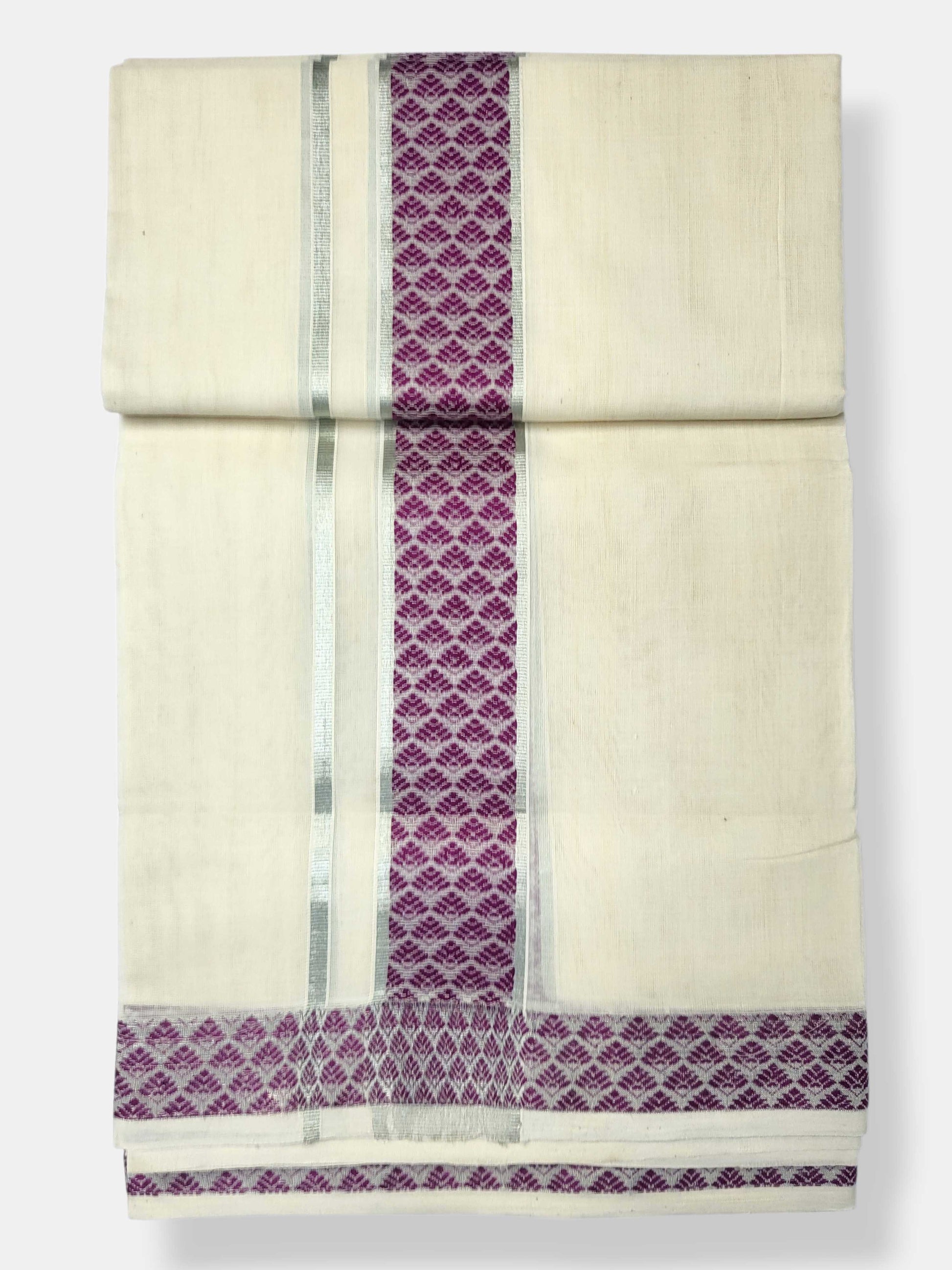 Original Balaramapuram Handloom Kasavu Mundu for Men