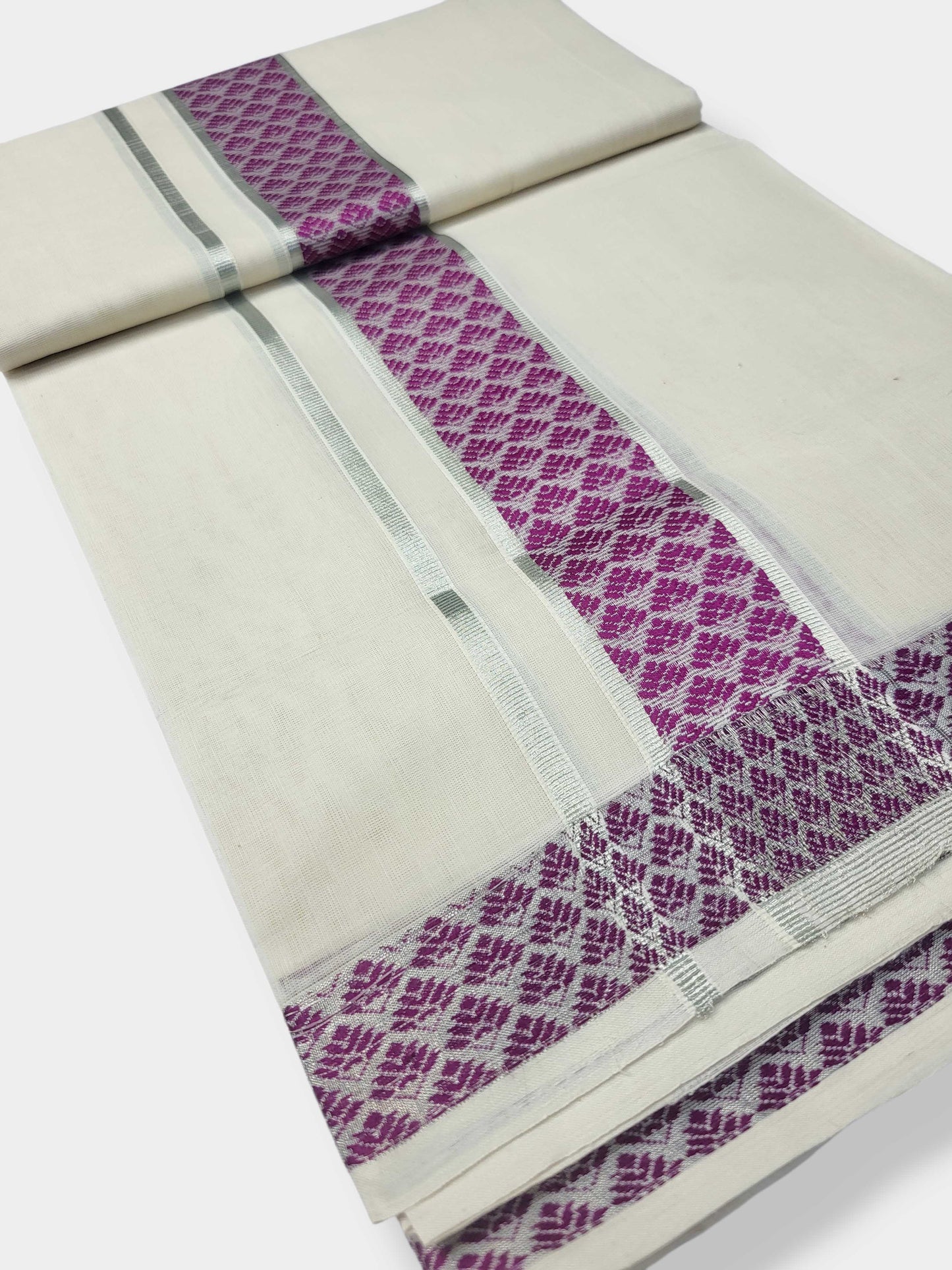 Original Balaramapuram Handloom Kasavu Mundu for Men