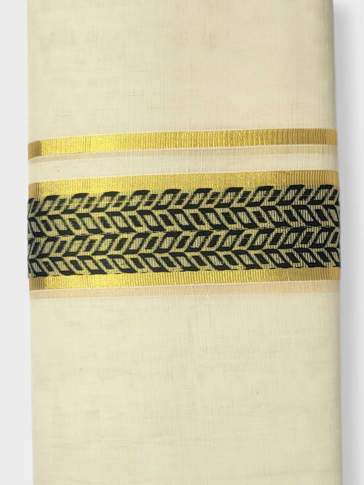 Original Balaramapuram Handloom Kasavu Mundu for Men