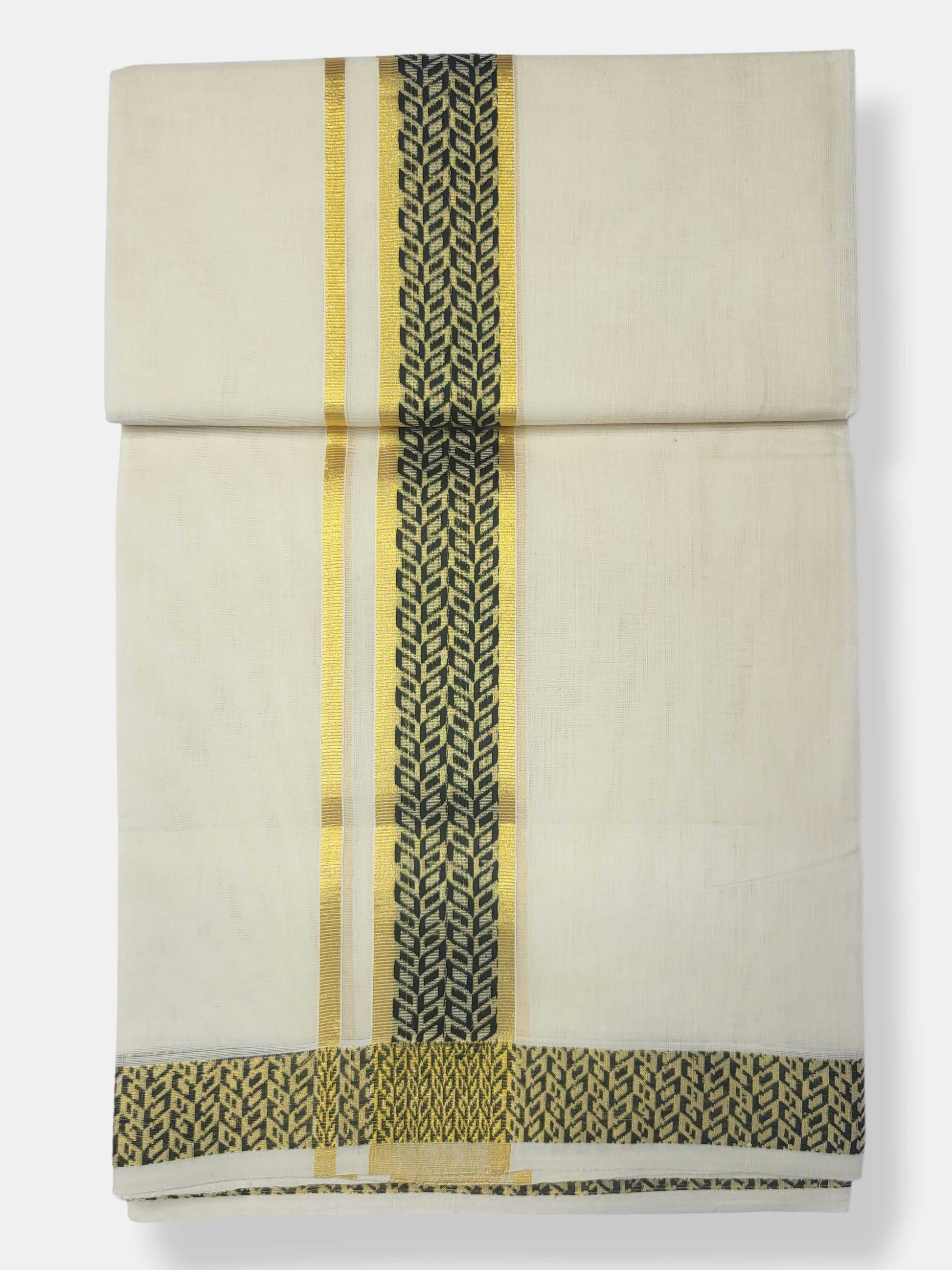 Original Balaramapuram Handloom Kasavu Mundu for Men