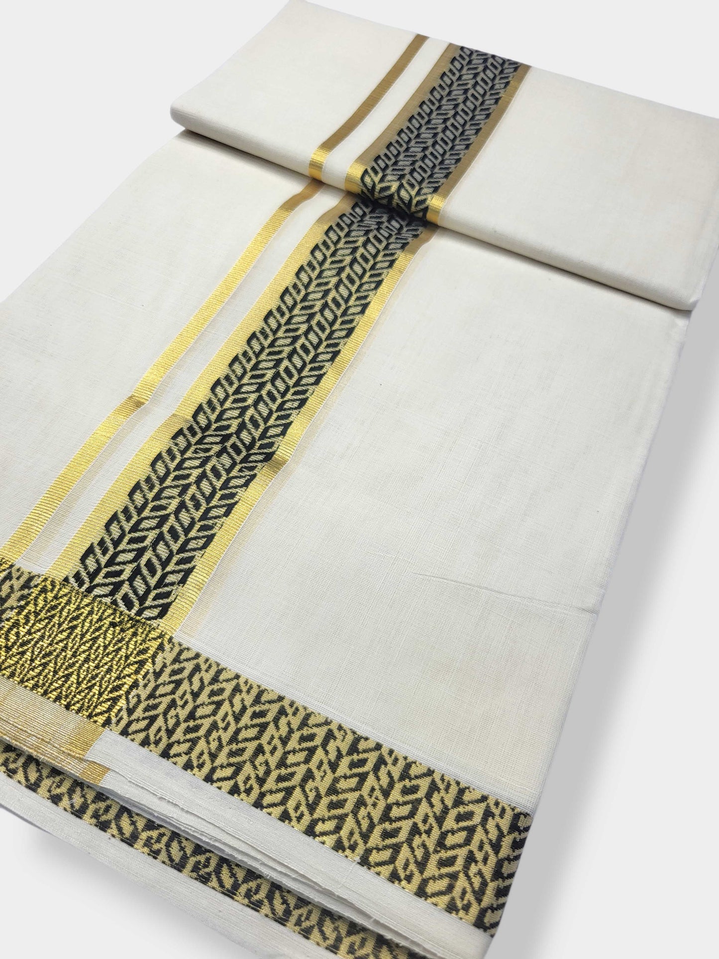 Original Balaramapuram Handloom Kasavu Mundu for Men