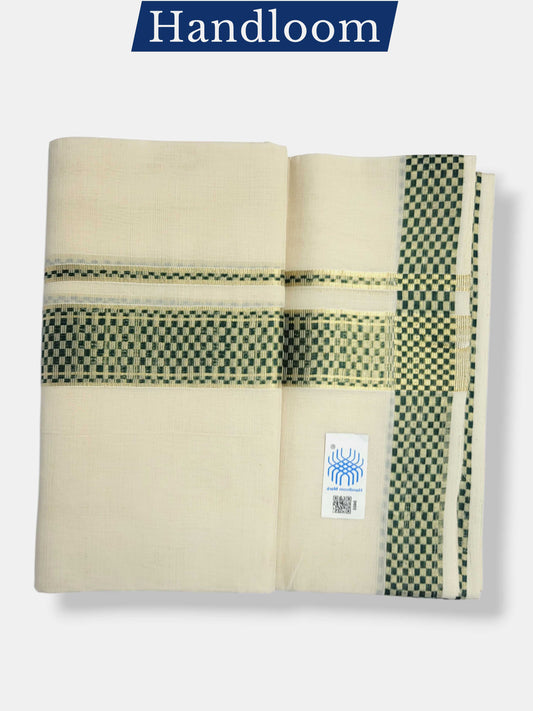 Original Balaramapuram Handloom Kasavu Mundu for Men