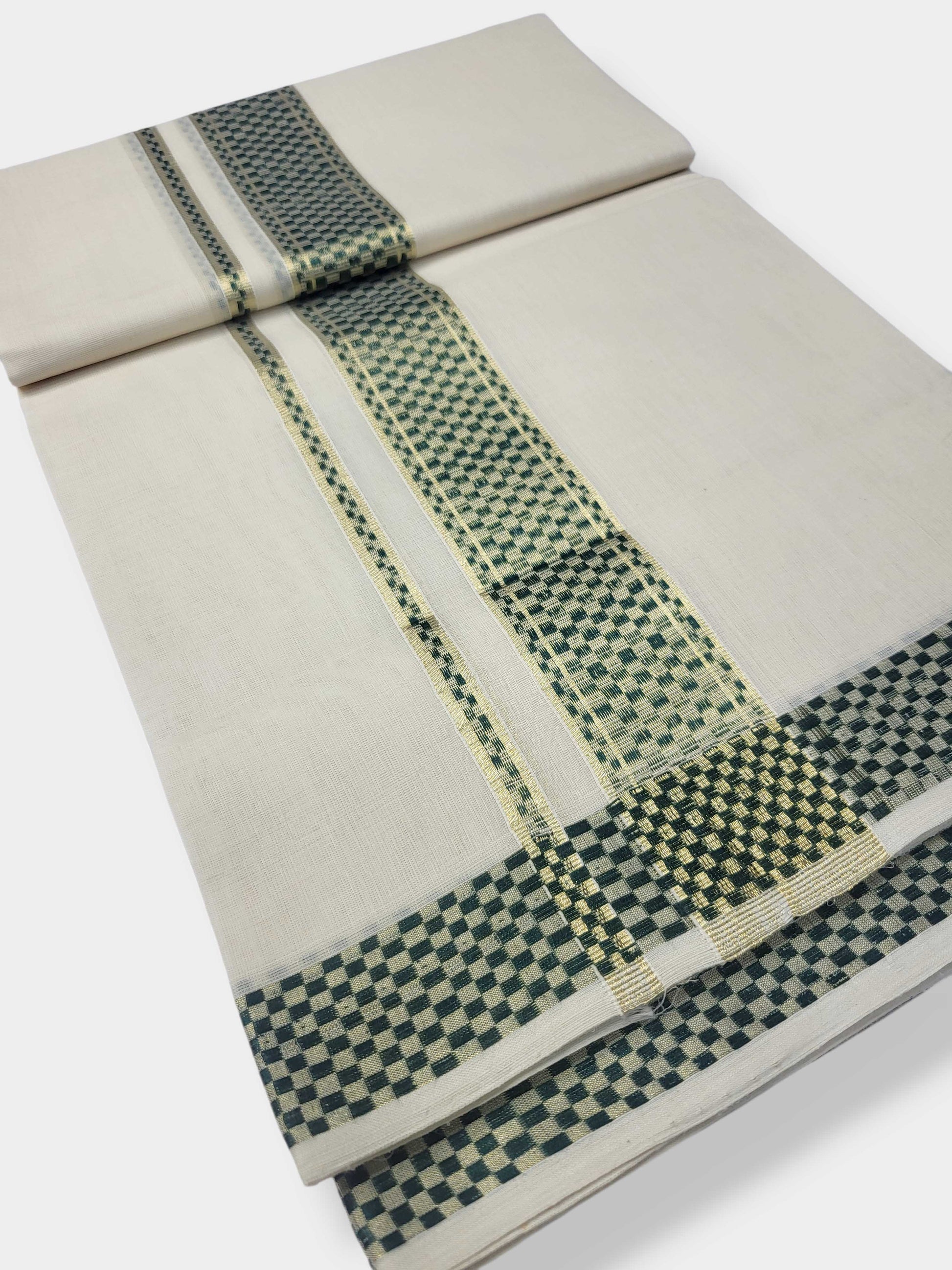 Original Balaramapuram Handloom Kasavu Mundu for Men