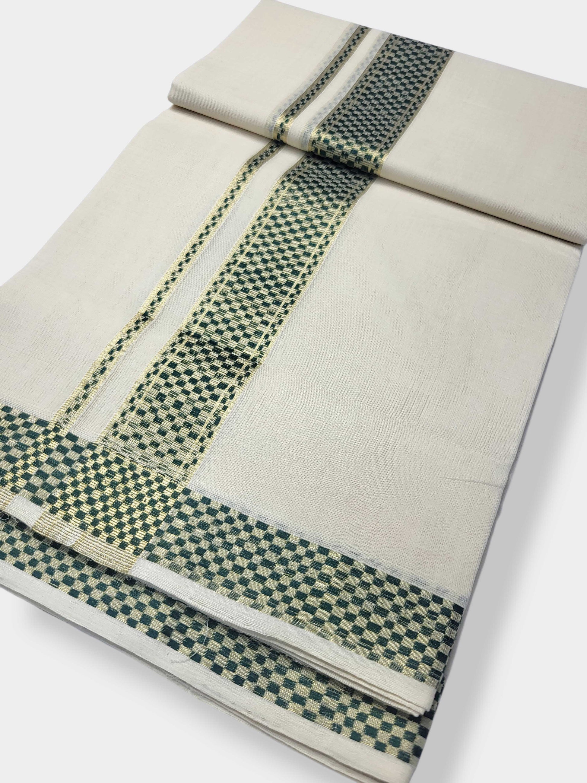 Original Balaramapuram Handloom Kasavu Mundu for Men