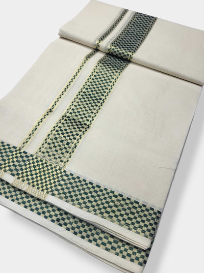 Original Balaramapuram Handloom Kasavu Mundu for Men