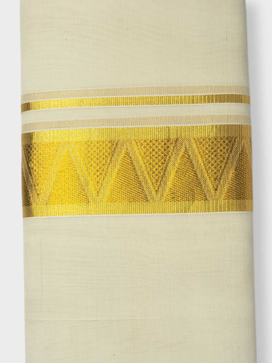 Original Balaramapuram Handloom Kasavu Mundu for Men