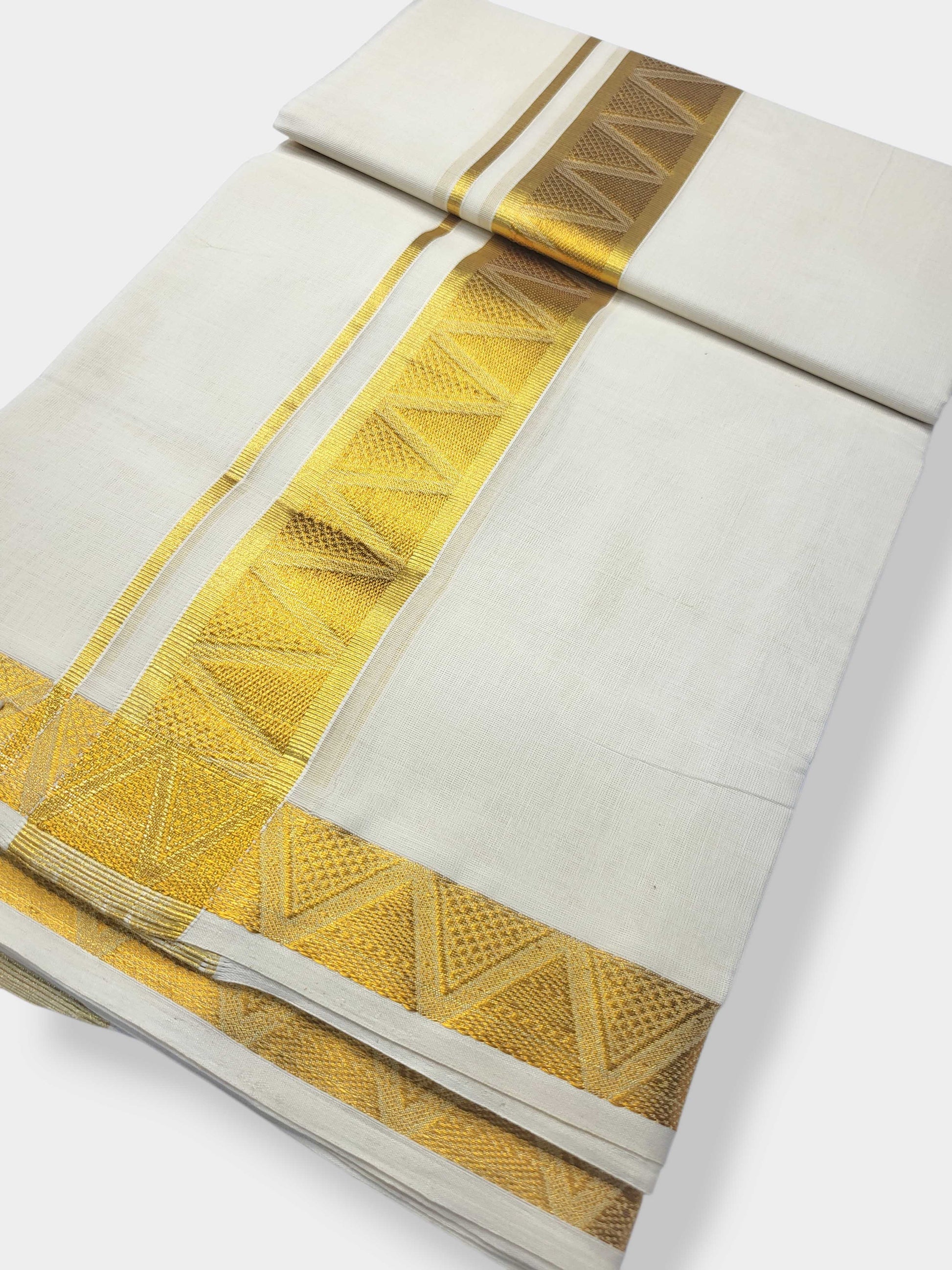 Original Balaramapuram Handloom Kasavu Mundu for Men