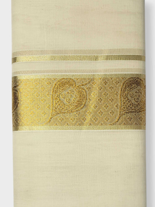 Original Balaramapuram Handloom Kasavu Mundu for Men