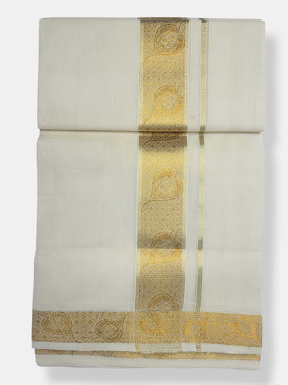 Original Balaramapuram Handloom Kasavu Mundu for Men