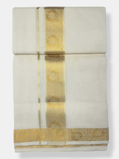 Original Balaramapuram Handloom Kasavu Mundu for Men