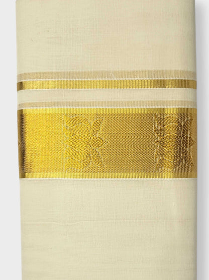 Original Balaramapuram Handloom Kasavu Mundu for Men