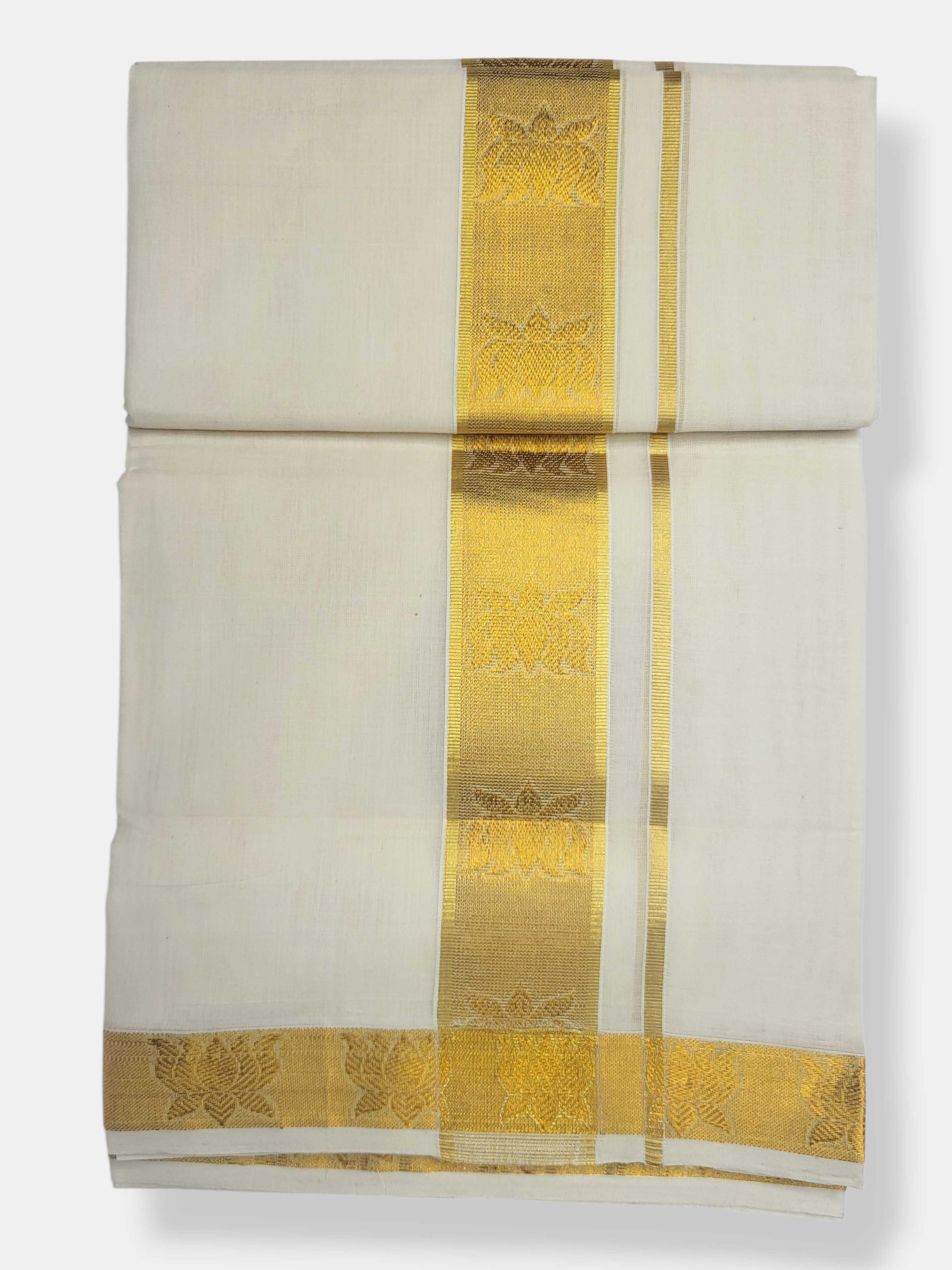 Original Balaramapuram Handloom Kasavu Mundu for Men