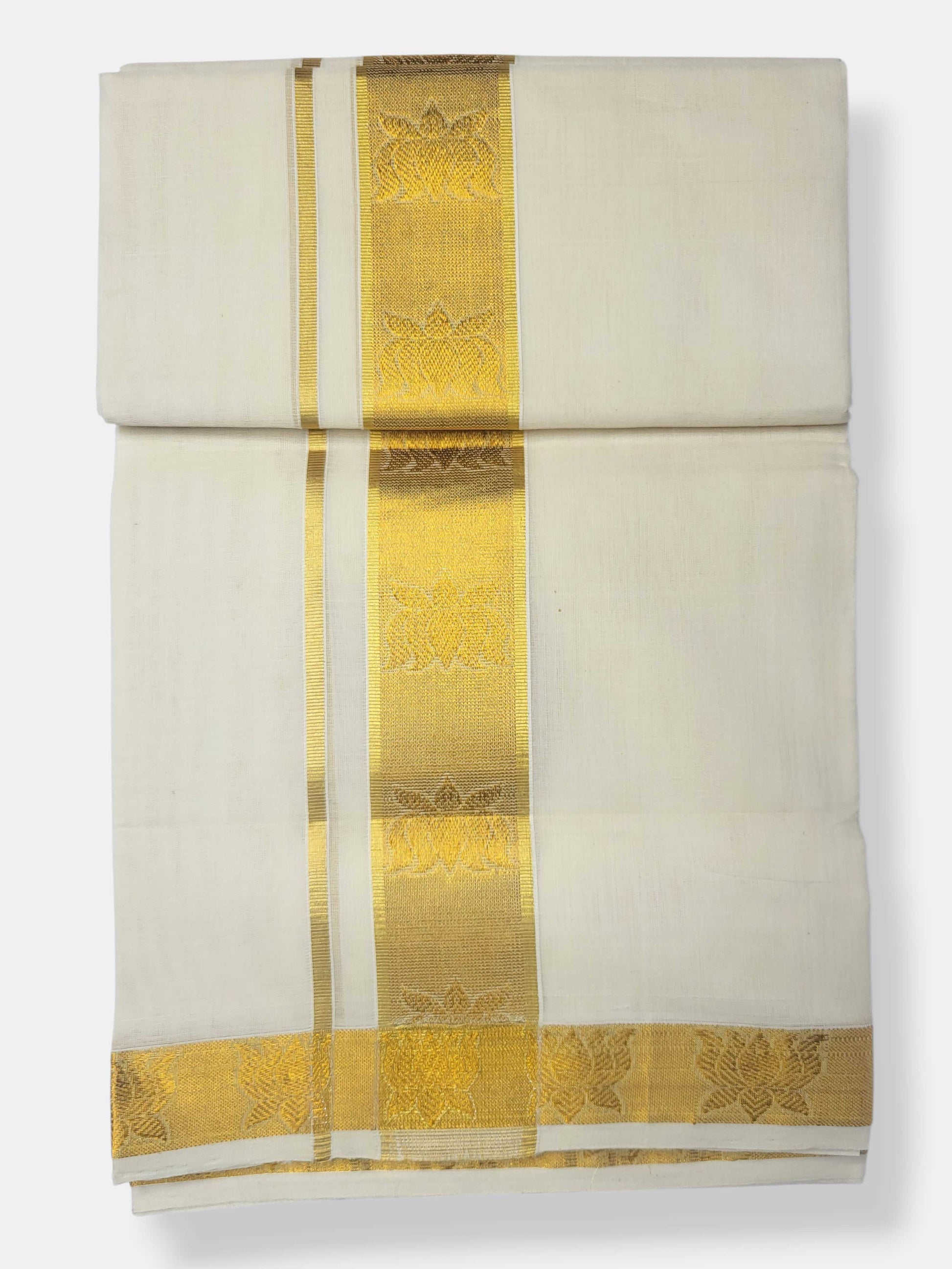 Original Balaramapuram Handloom Kasavu Mundu for Men