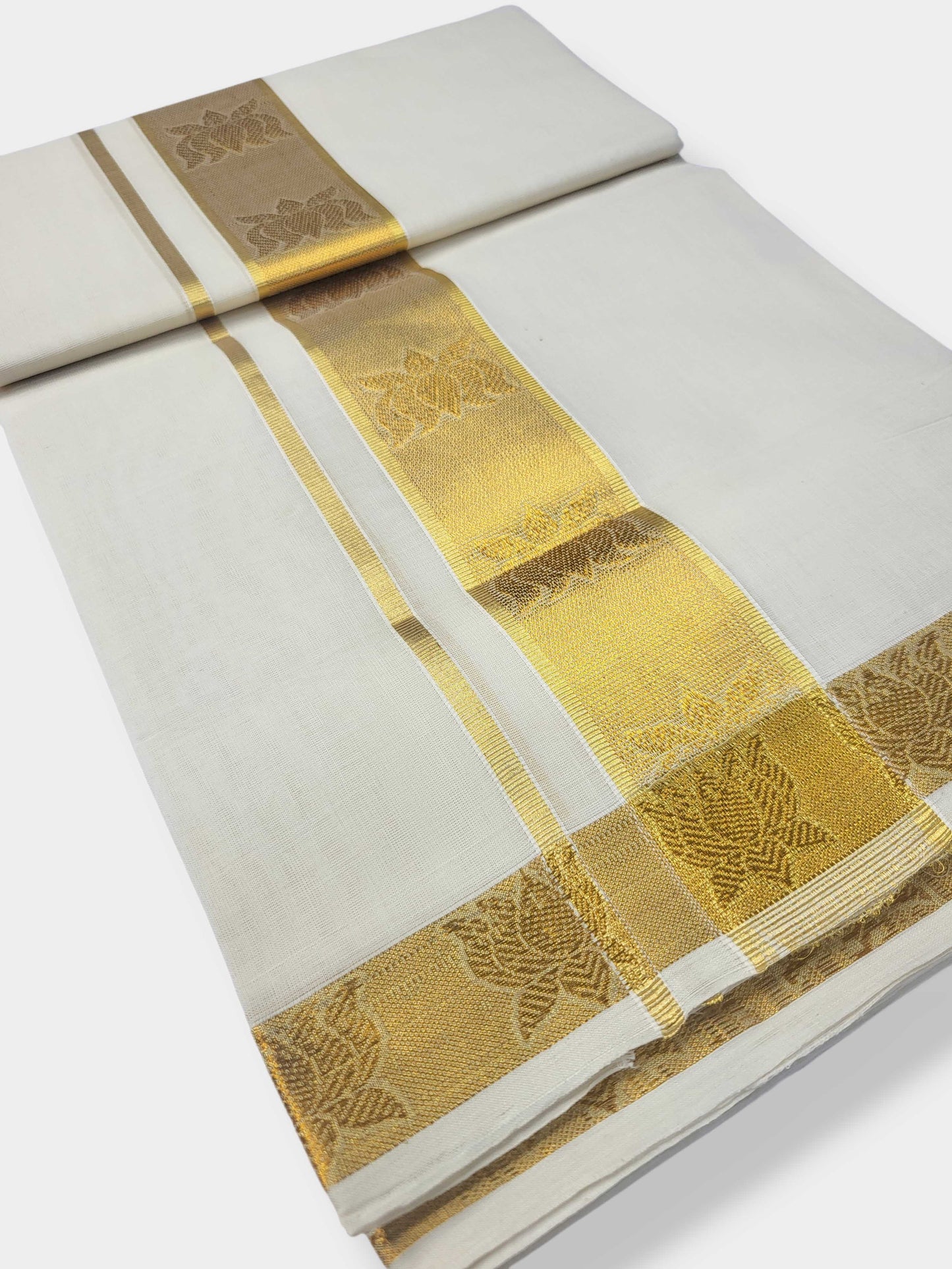 Original Balaramapuram Handloom Kasavu Mundu for Men