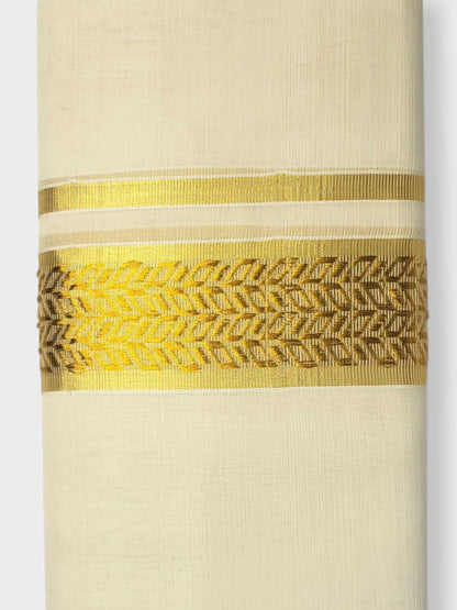 Original Balaramapuram Handloom Kasavu Mundu for Men