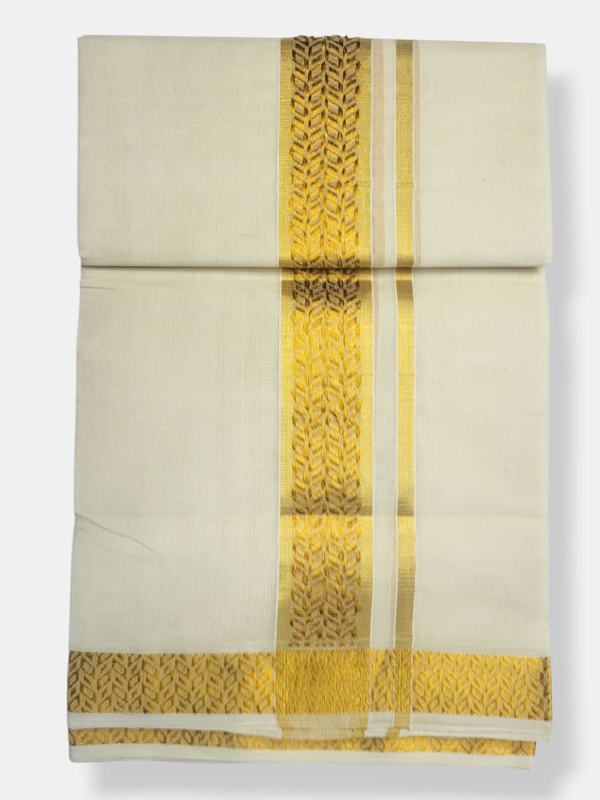 Original Balaramapuram Handloom Kasavu Mundu for Men