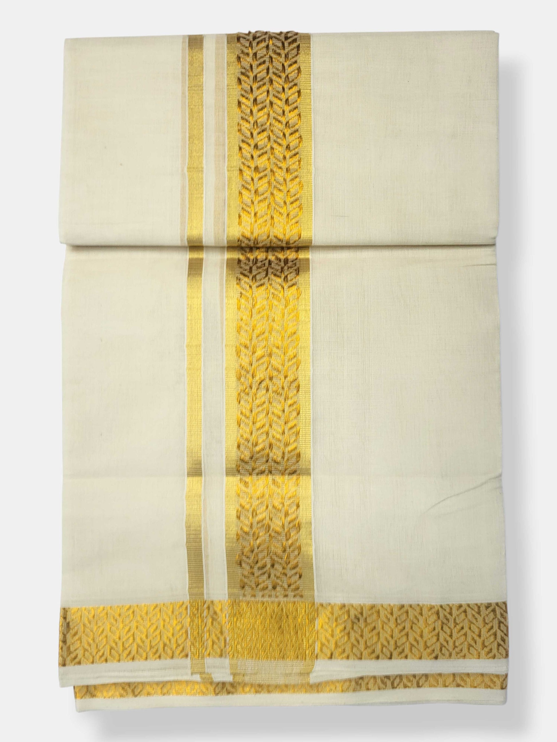 Original Balaramapuram Handloom Kasavu Mundu for Men