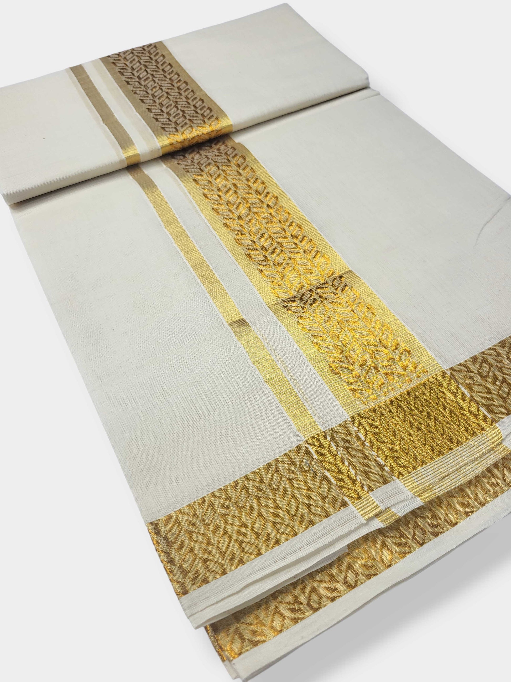 Original Balaramapuram Handloom Kasavu Mundu for Men