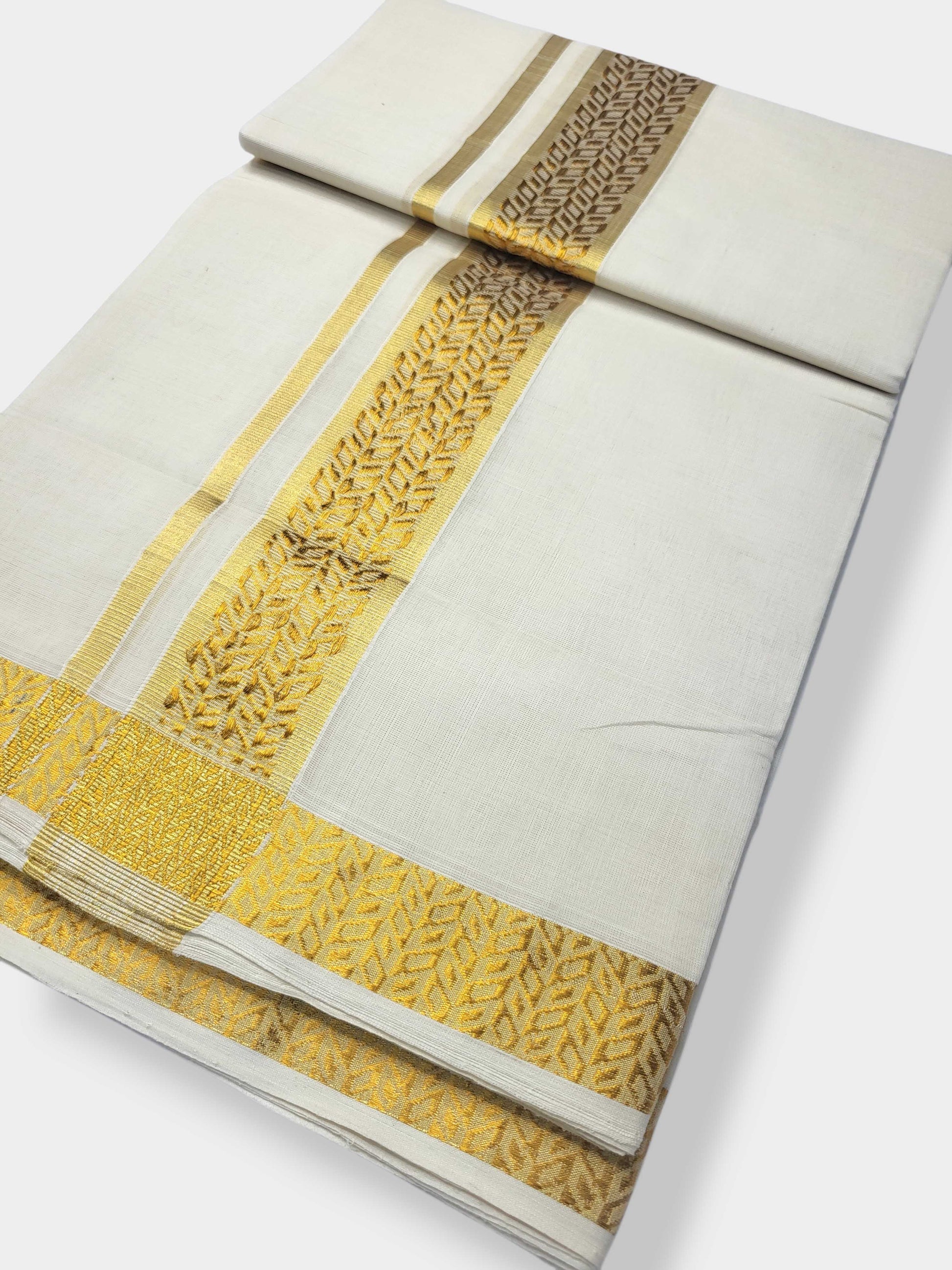 Original Balaramapuram Handloom Kasavu Mundu for Men