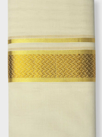 Original Balaramapuram Handloom Kasavu Mundu for Men