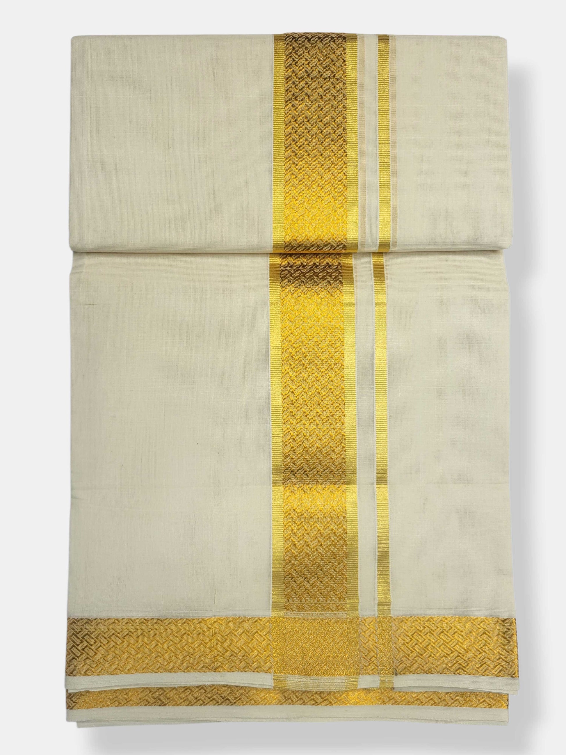 Original Balaramapuram Handloom Kasavu Mundu for Men