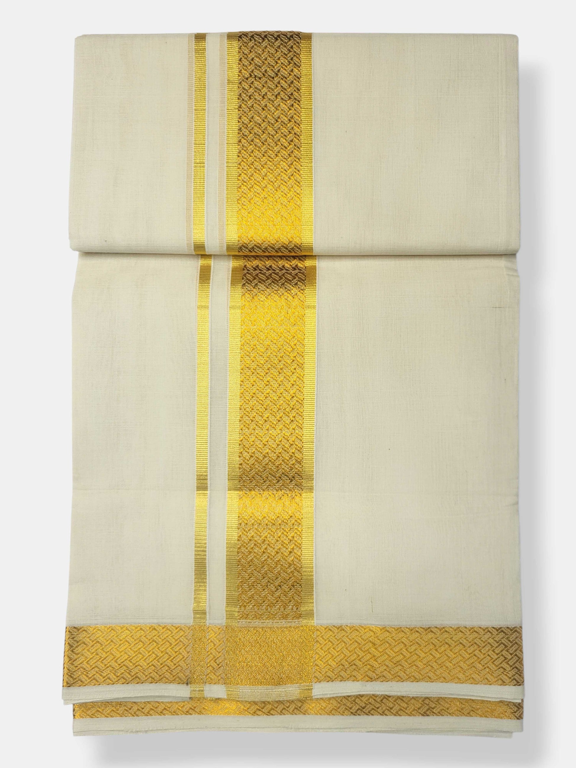 Original Balaramapuram Handloom Kasavu Mundu for Men