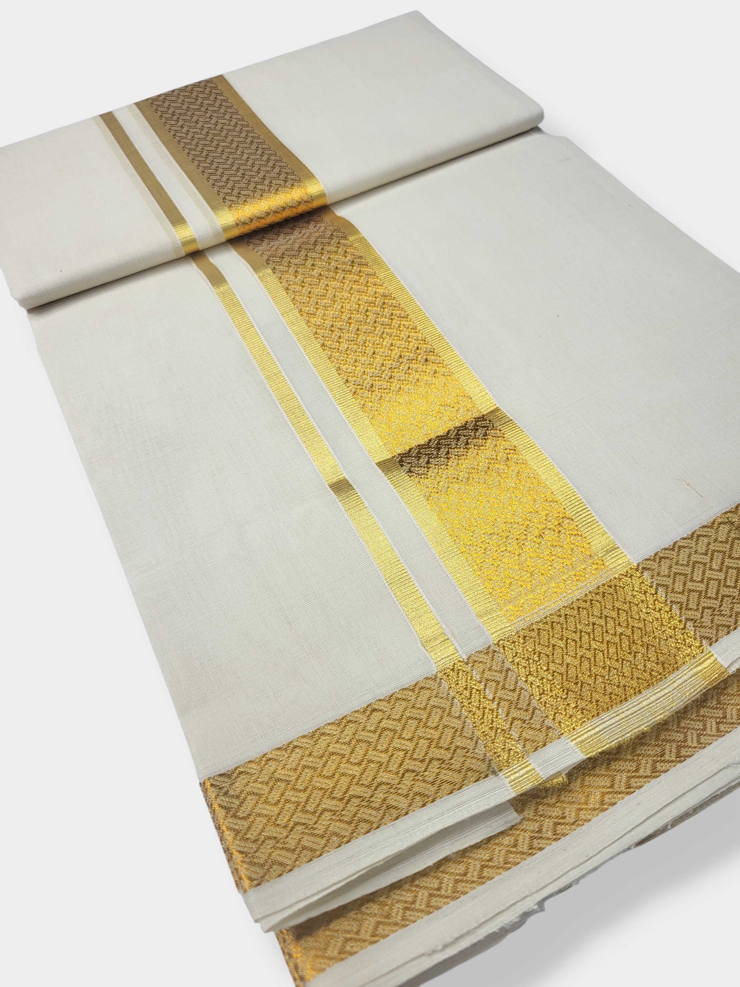 Original Balaramapuram Handloom Kasavu Mundu for Men