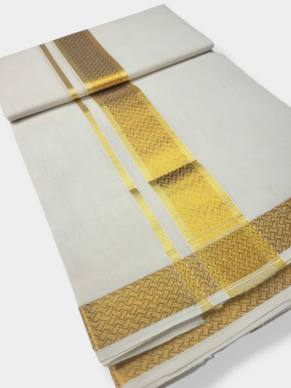 Original Balaramapuram Handloom Kasavu Mundu for Men