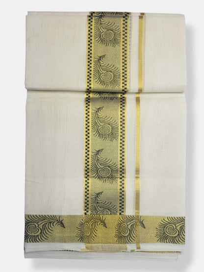 Original Balaramapuram Handloom Kasavu Mundu for Men