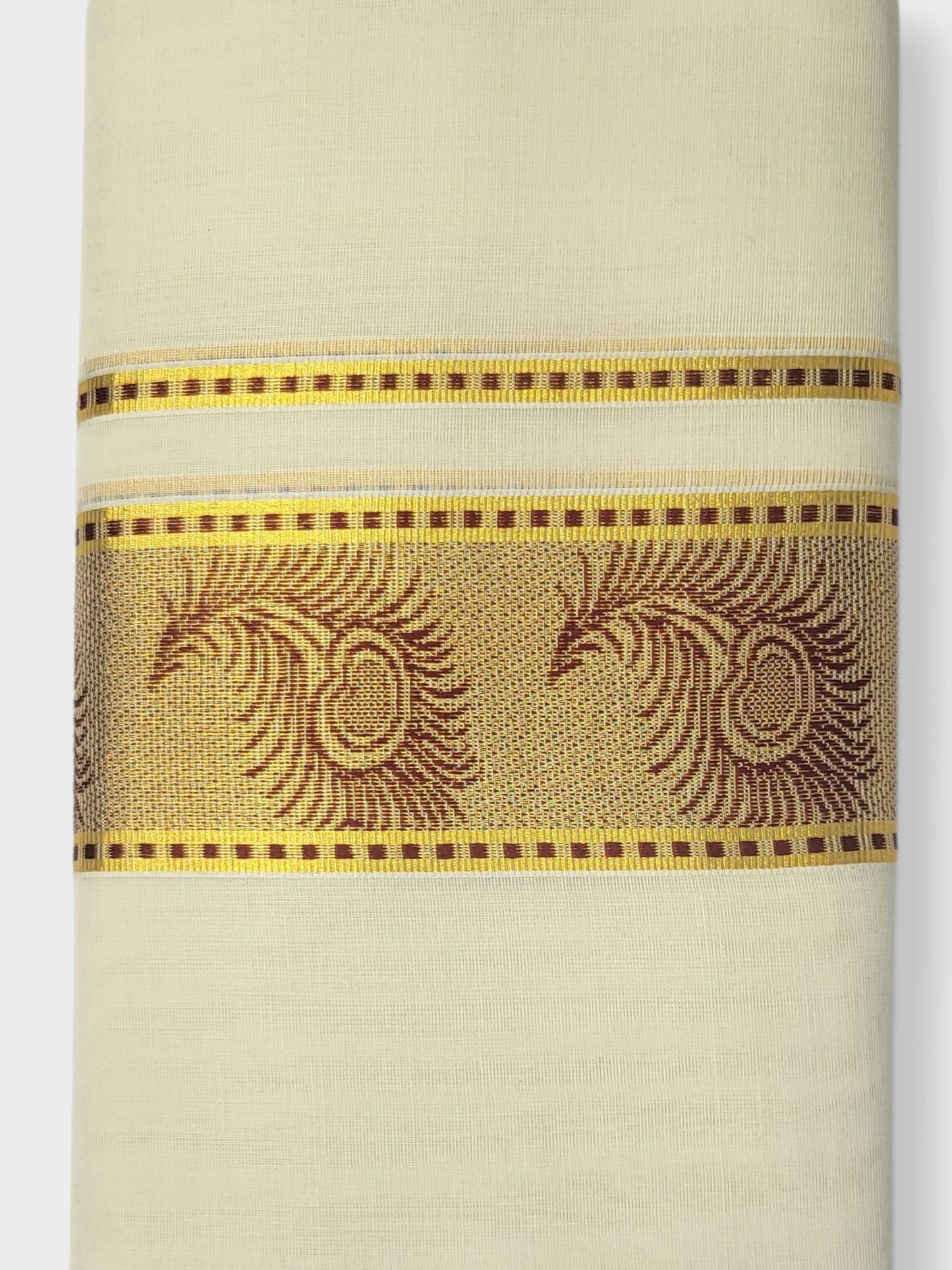 Original Balaramapuram Handloom Kasavu Mundu for Men