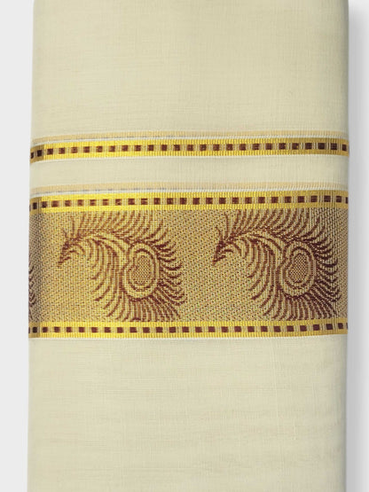 Original Balaramapuram Handloom Kasavu Mundu for Men