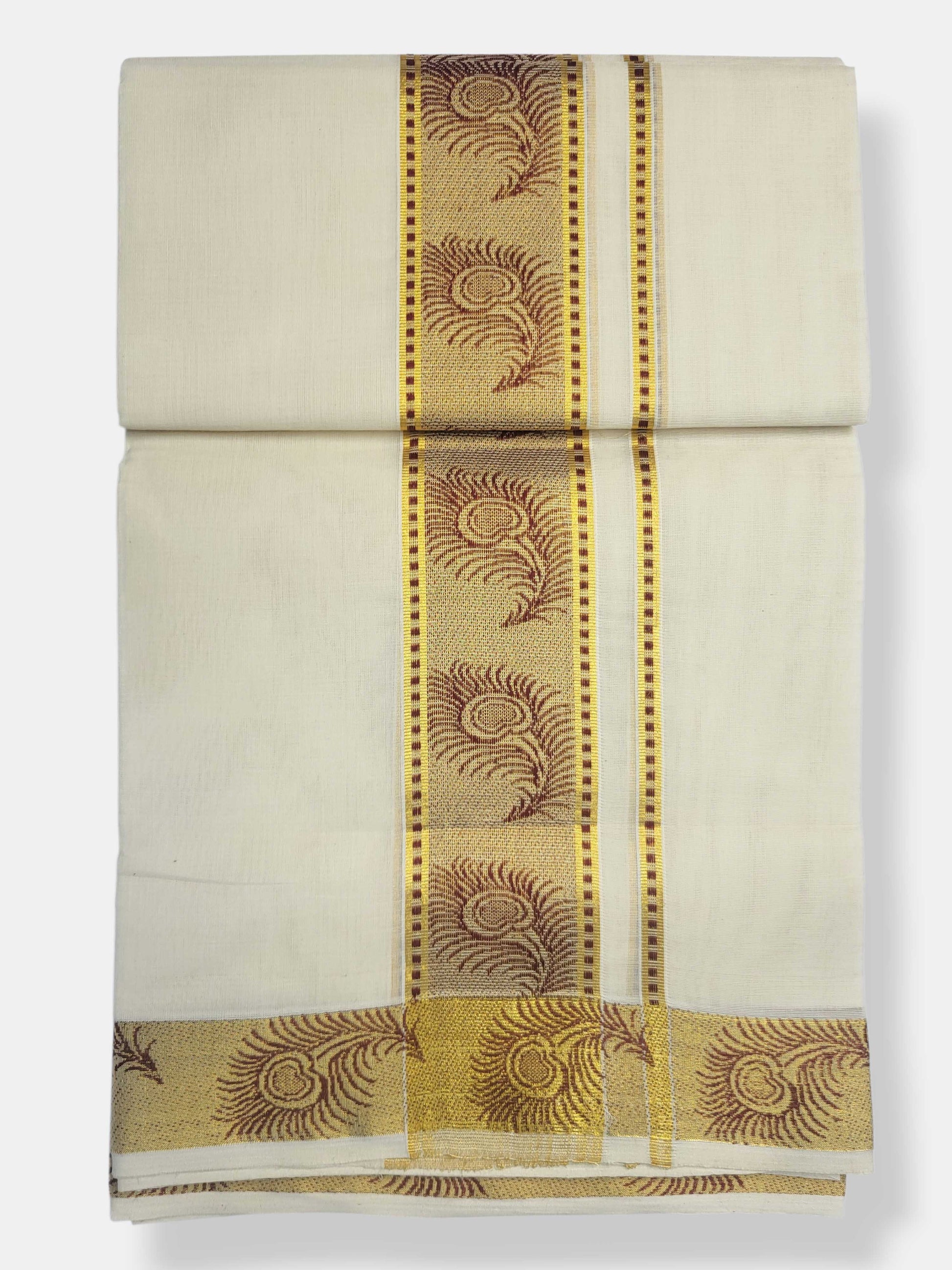 Original Balaramapuram Handloom Kasavu Mundu for Men