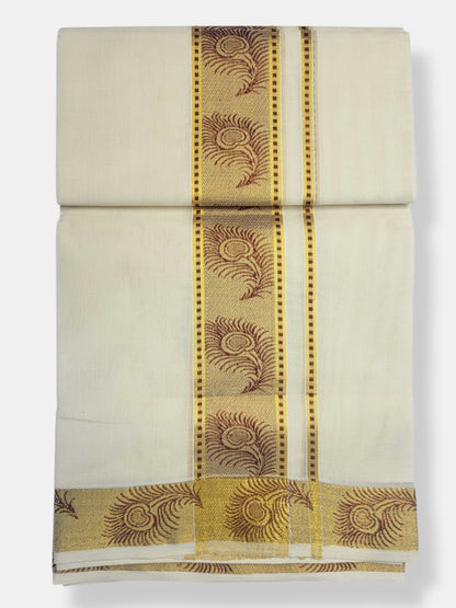 Original Balaramapuram Handloom Kasavu Mundu for Men