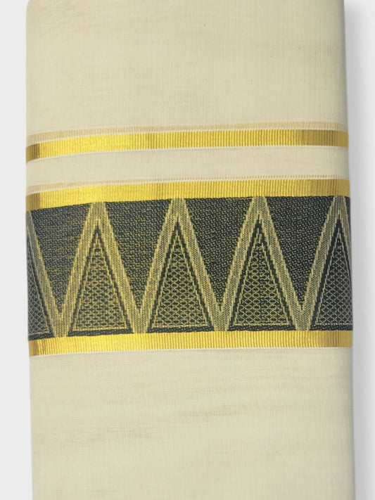 Original Balaramapuram Handloom Kasavu Mundu for Men