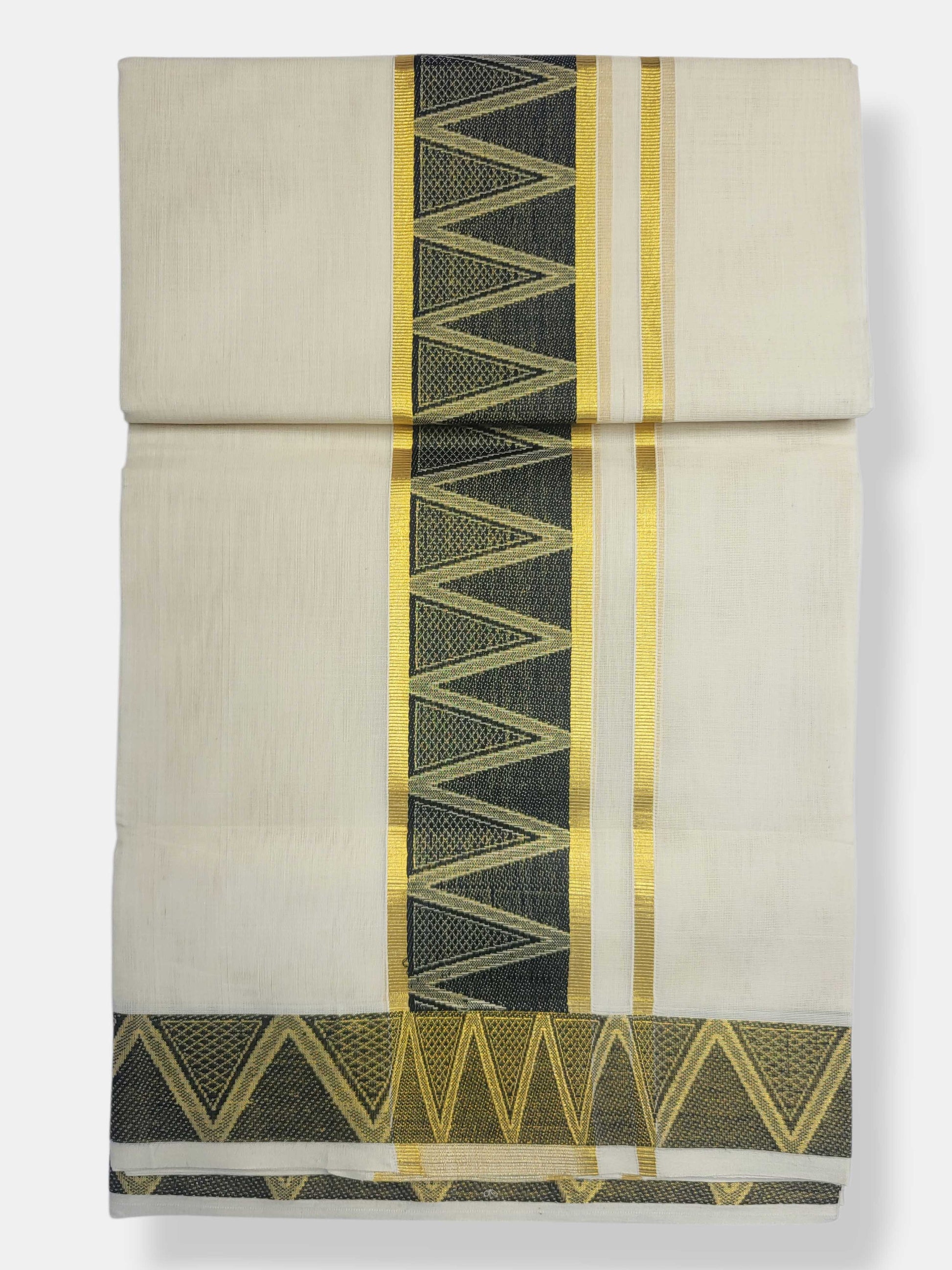 Original Balaramapuram Handloom Kasavu Mundu for Men