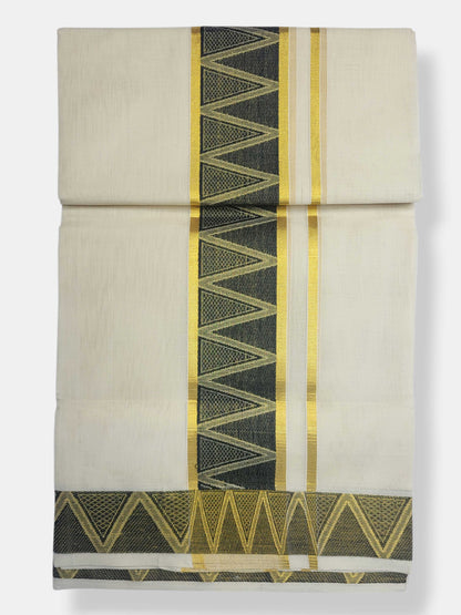 Original Balaramapuram Handloom Kasavu Mundu for Men