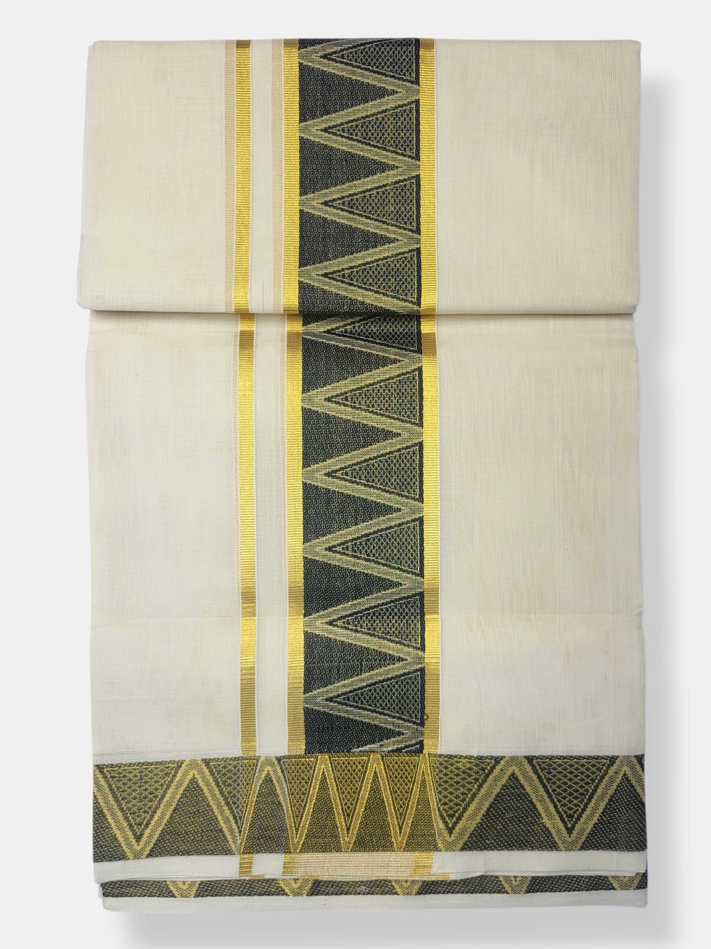 Original Balaramapuram Handloom Kasavu Mundu for Men