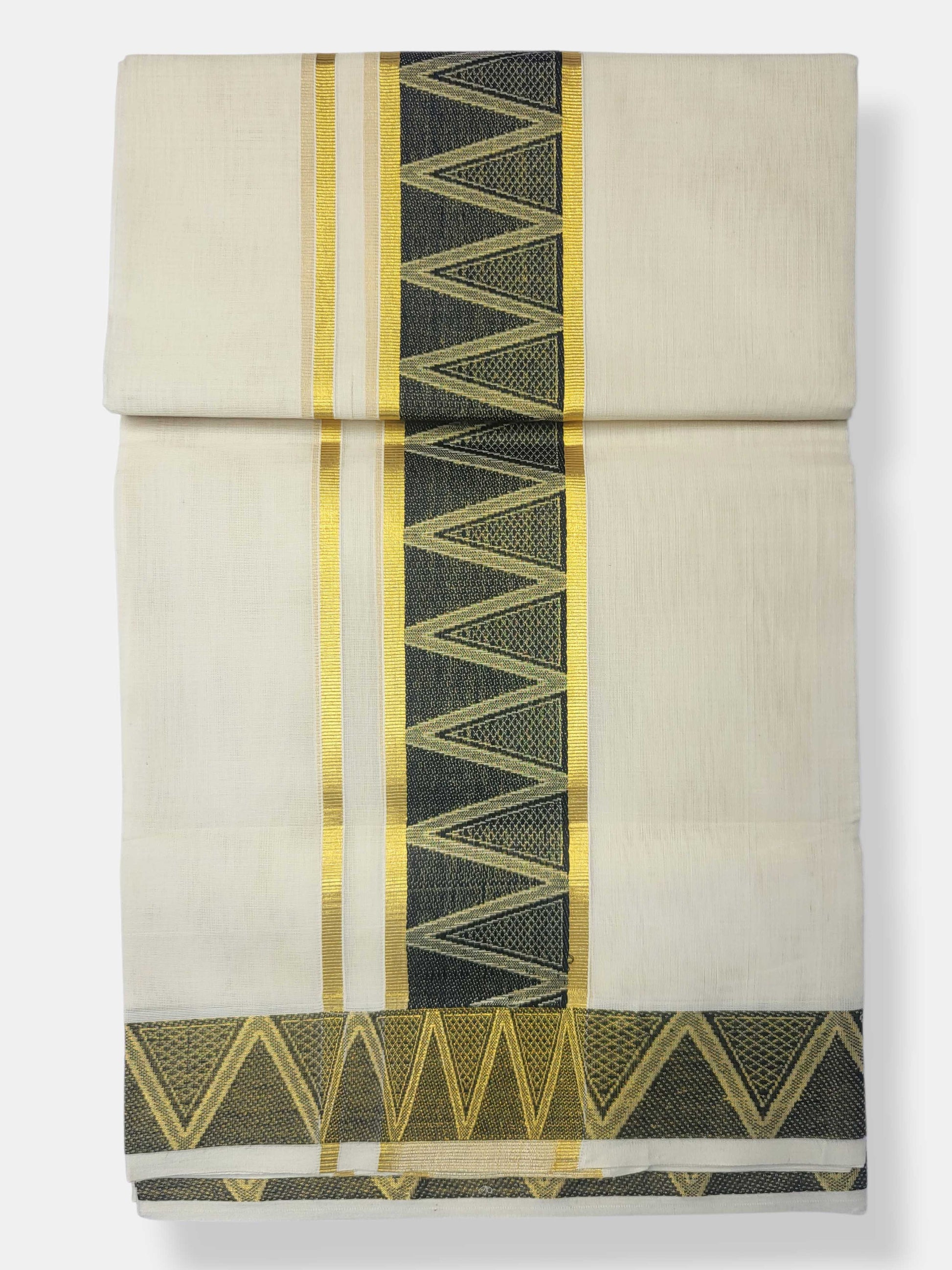 Original Balaramapuram Handloom Kasavu Mundu for Men