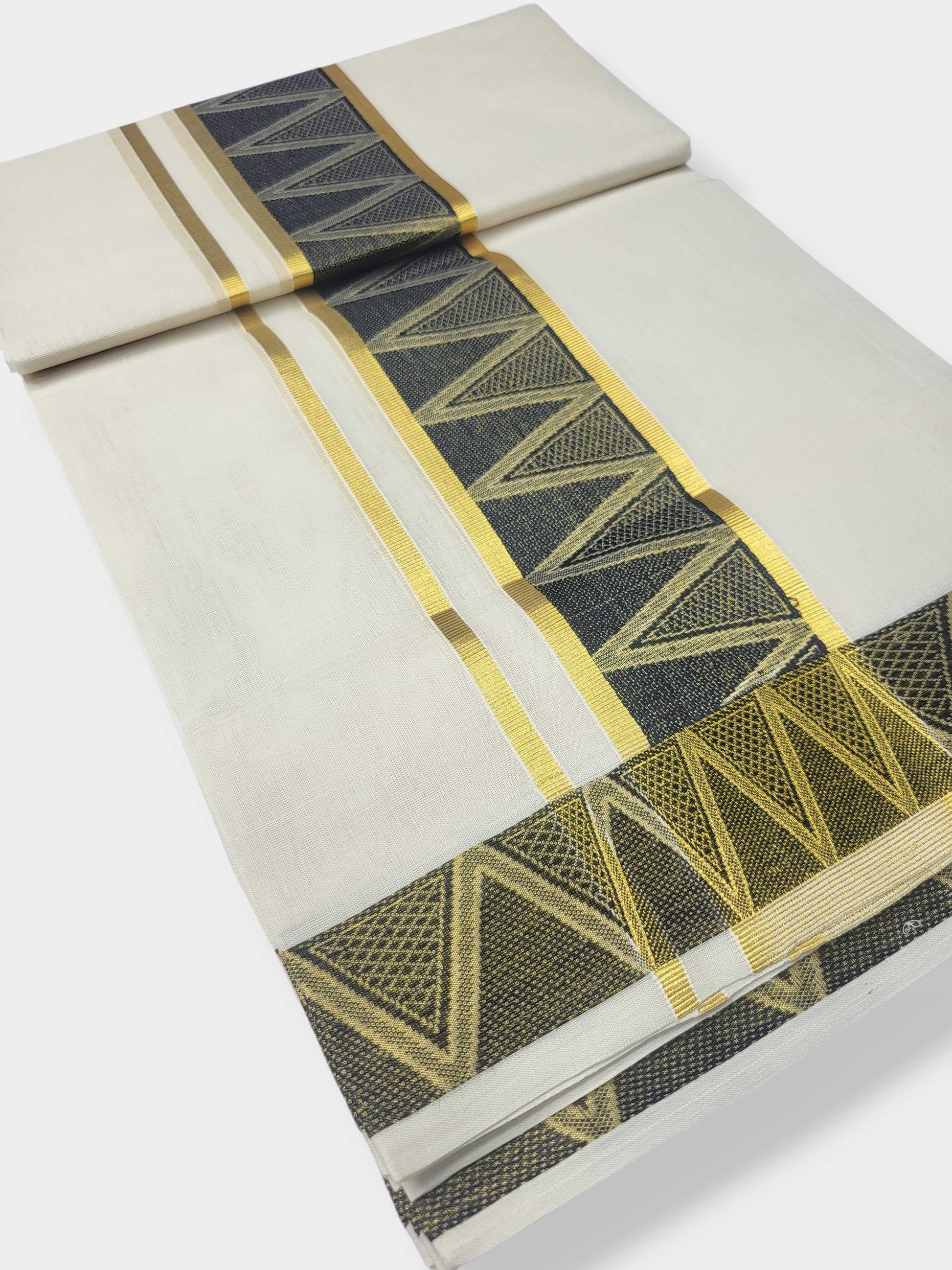 Original Balaramapuram Handloom Kasavu Mundu for Men