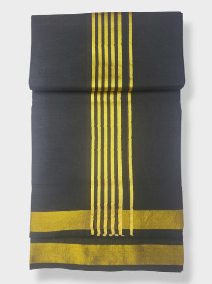 Original Balaramapuram Handloom Kasavu Mundu for Men