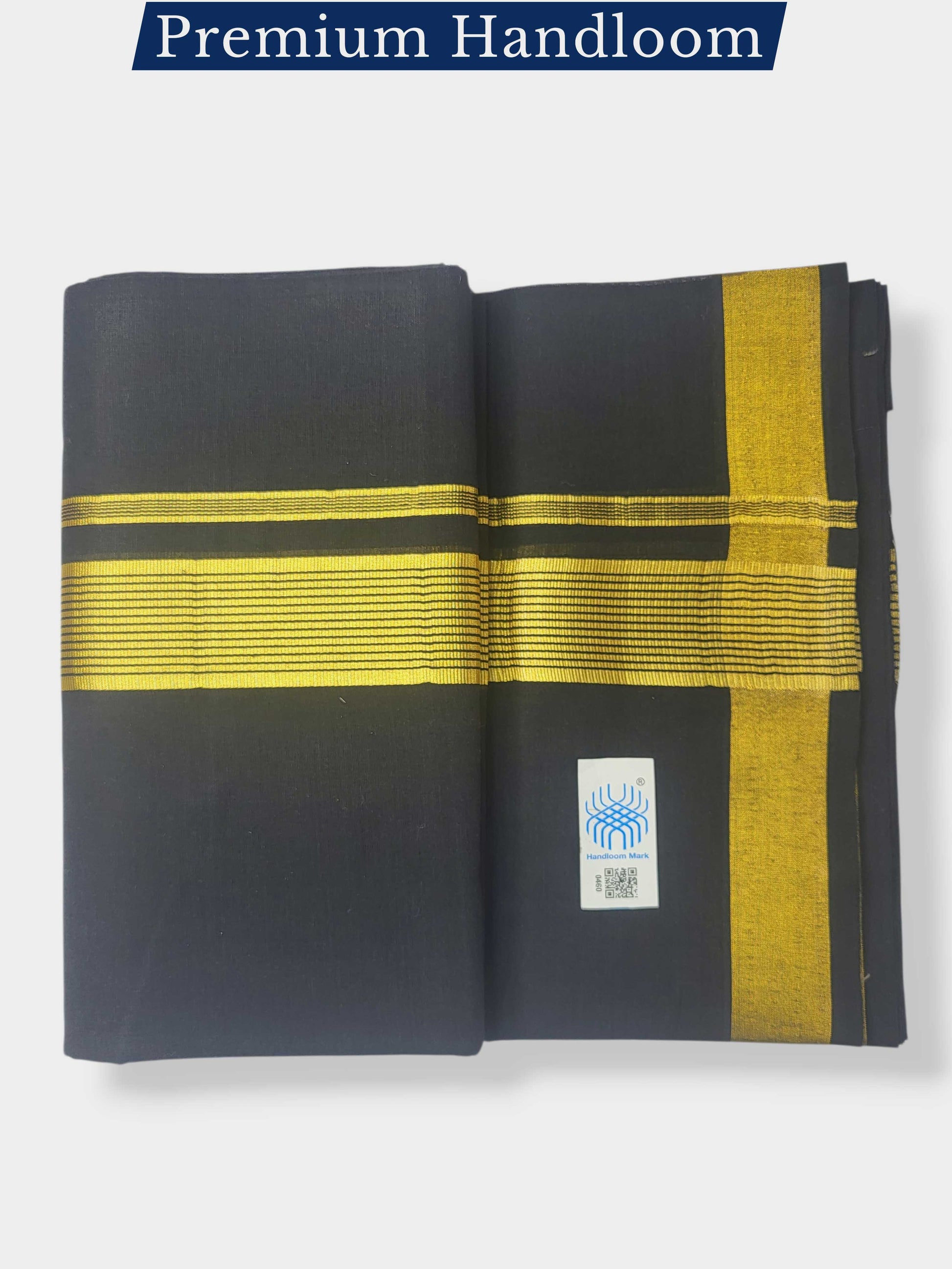 Original Balaramapuram Handloom Kasavu Mundu for Men