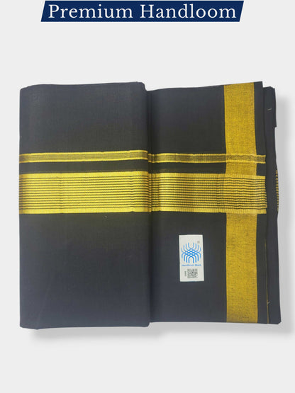 Original Balaramapuram Handloom Kasavu Mundu for Men