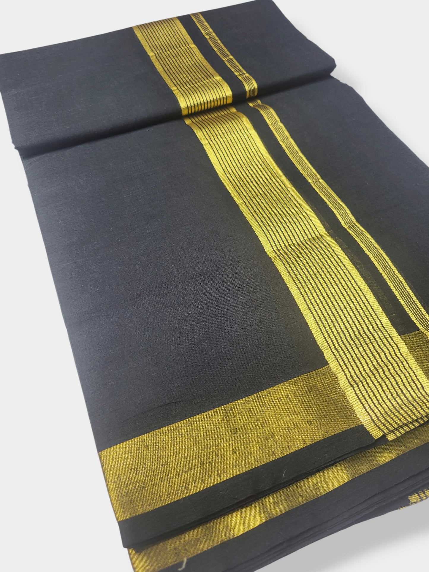 Original Balaramapuram Handloom Kasavu Mundu for Men